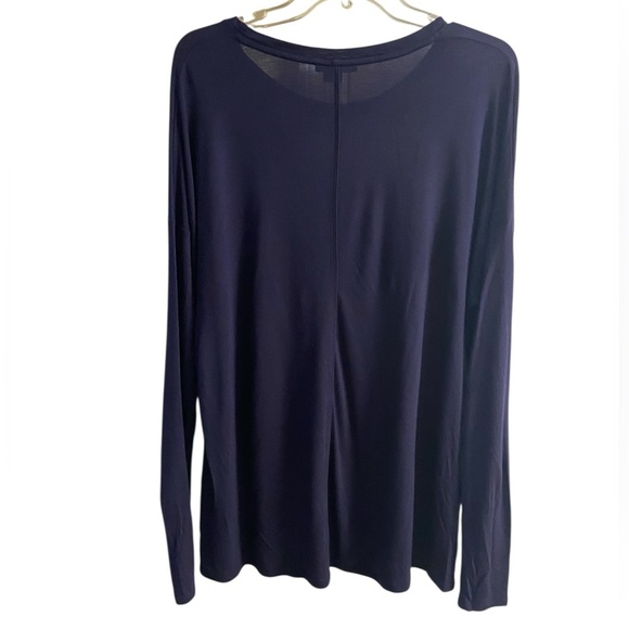 Vince Tunic Top Large Navy Blue Lightweight Pullover - Picture 2 of 7